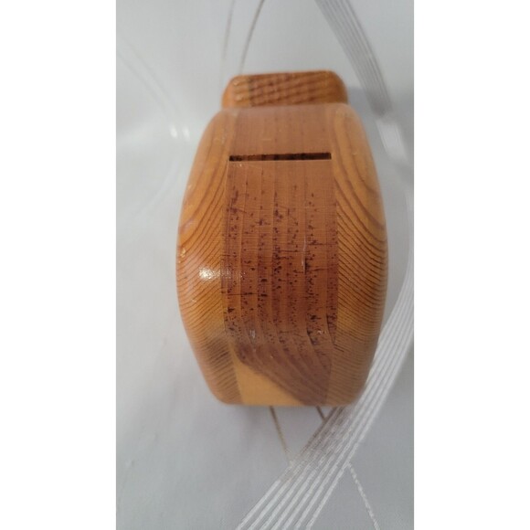 Vintage Wood Hand Carved Solid Wood Whale Piggy Bank! Original Cork! - Picture 2 of 9